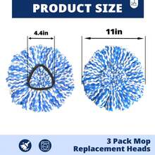 8 Pack Mop Replace Heads For O-Cedar Rinse Clean 2 Tank System, Spin Mop Replacement Head, Fluffy Microfiber O-Cedar Mop Refill Replace Head, Machine Washable, All Hard-Surfaced Floors Cleaning - Xanh và trắng - Xem 3