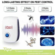 6pcs Pest Repeller Reject Ultrasonic Electronic Mouse Mosquito Insect Control - Blanco - Ver 8