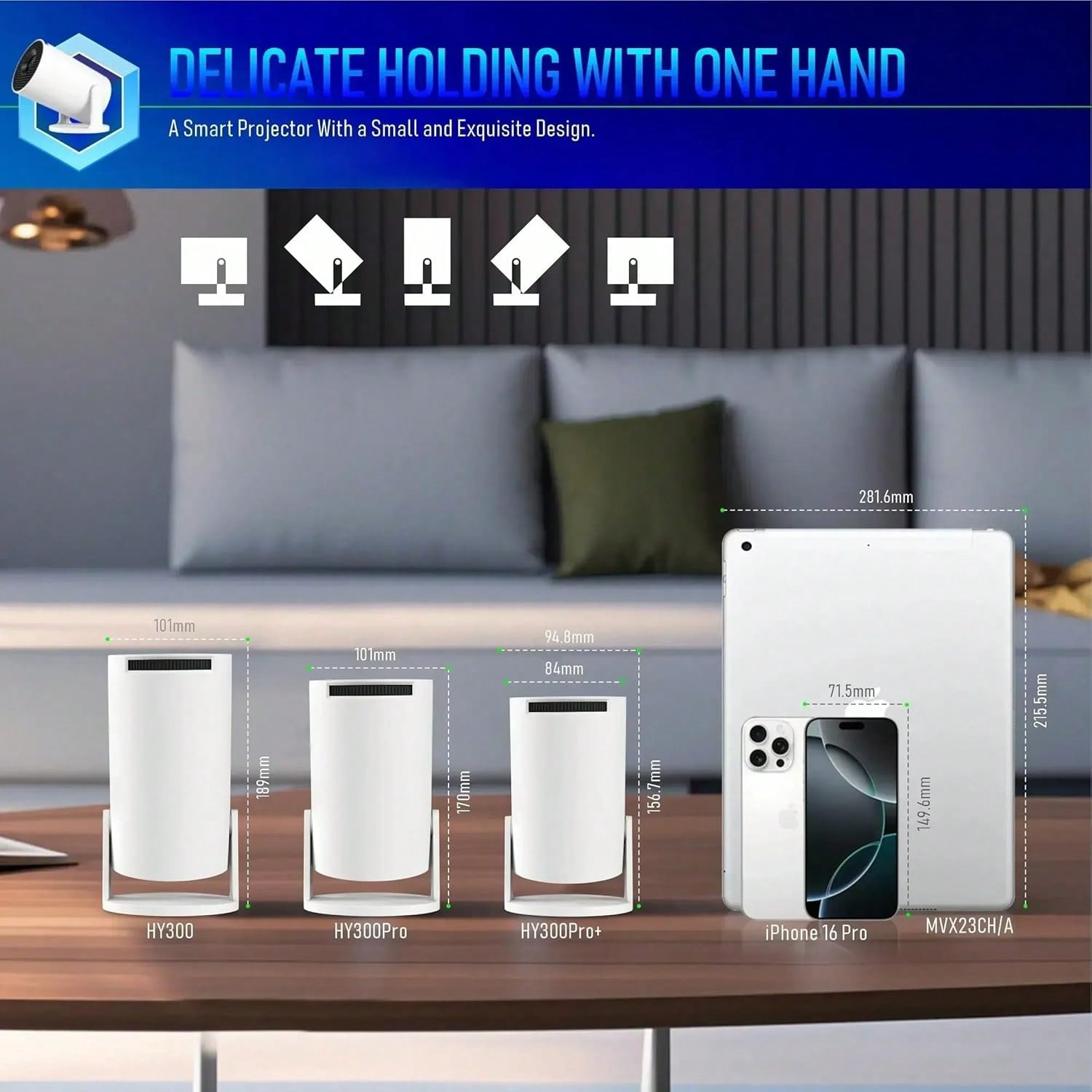 جهاز عرض صغير ذكي يعمل بنظام أندرويد 11 HY300 برو+...