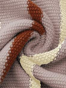 针织套衫，条纹撞色休闲针织 Polo 衫男士短袖针织 Polo 衫条纹设计休闲舒适时尚夏装柔软面料经典领口男士服装日常户外服装百搭时尚男士 Polo 衫 - 淡紫色 - 查看 6