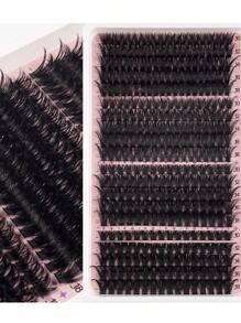 Fluffy Lashes Clusters 390/340pcs Individual Lashes Cluster Eyelash Extensions,40D+60D+80D+100D/80D+100D+120D+160D 4 Styles Mix Tray 5D Fluffy Lash Clusters Thick Cluster Eyelashes Extensions Individual Lashes Faux Mink Eyelash Clusters D/CC/DD Curl 10-18MM Mix Lash Extension Dramatic Eyelash Extensions Eyelashes Clusters.Wedding Bride Makeup Tools