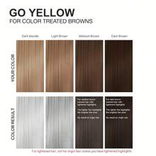 Sumifang Go Yellow 紫叶半永久性洗发水 - 去除黄色调，保湿椰子油护理，快速持久显色，不褪色，香味甜美，断裂减少高达 80%，100% 遮盖白发，9.06 液盎司，染发护理，活力发色，持久显色 - 白色 - 查看 10