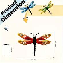 1 件/3 件大号 14 英寸金属蜻蜓装饰，适用于室内外花园、庭院、栅栏、墙壁、工艺品、节日装饰