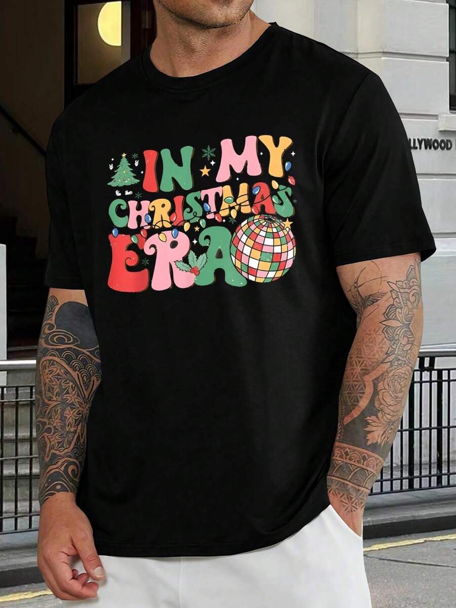 Camiseta de Navidad con luces de bola de discoteca retro para mujer y hombre. Ropa para fiestas navideñas. Regalo de Navidad perfecto - Negro - Ver 1