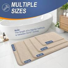 OLANLY Thick Memory Foam Bath Mat Rug 30x20, Extra Soft Absorbent Bathroom Rugs, Quick Dry Bath Mats, Non-Slip, Machine Washable Carpet For Bathroom, Tub And Shower, Home Decor Accessories, Grey - Beige - View 6