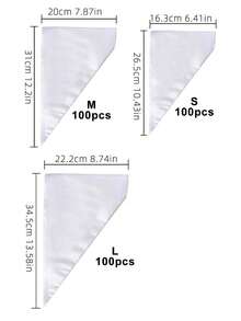 SikeSike 100pcs/Pack Triangular Piping Bags - Essential Decorative Supplies For Cakes, Cookies, Cupcakes And DIY Desserts, Kitchen & Dining Essentials - Clear - View 2