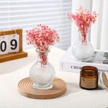 Set da 75 pezzi Gypsophila (5 mazzi, 15 cm) di colore rosa sempre verde, adatto per composizioni in vaso, foto, matrimonio, Natale, San Valentino, DIY, scatole regalo, decorazione di cartoline, spille, collane, candele, festa di nascità, decorazione in stile rustico, steli pieghevoli