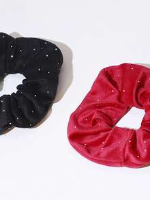 1 件天鹅绒水钻发圈，优雅复古大卷发圈，适合女士，适合任何场合