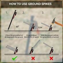 HIKEMAN Extra Strong Tent Stakes 8 Pack, Tent Stake+Storage Bag, - Tent Stakes Heavy Steel Stakes For Ground With Carrying Pouch For Hard Ground Sandy Gravel Outdoor Travelling Hiking, Heavy Duty Tent Stakes With Storage Pouch, Forged Steel Metal Stake For Tent Used On Rocky Place, Grassland - Multicolor - View 8