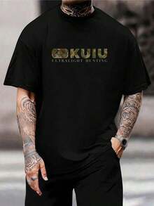 Camiseta de manga corta para hombre KUIU Ultralight Hunting, camuflaje de alto rendimiento para aventuras al aire libre, senderismo, pesca y uso táctico | Camiseta negra transpirable de secado rápido - Negro - Ver 1