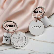Personalized Daddy's Best Buddy Love You Forever Stainless Steel Keychain - Custom Father And Child Keychain - Father's Day Gift Goth - Multicolor - View 13