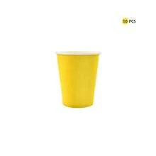Bộ đồ ăn dùng một lần màu vàng 10 món - gồm 10 đĩa, 10 cốc 9oz và khăn ăn, thích hợp cho sinh nhật, tiệc tùng, dã ngoại và trang trí tiệc nướng BBQ. - Màu vàng - Xem 8
