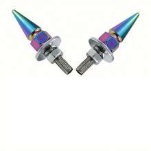 M6汽车牌照螺丝，汽车牌照支架五金，螺纹尖头螺丝，汽车改装紧固件，挡泥板垫圈，保险杠发动机螺栓，牌照铝合金螺栓，适用于汽车、卡车、摩托车、自行车上的M6螺丝孔 - 彩色 - 查看 14