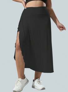 Letnia spódnica z wysokim stanem dla kobiet Lycra asymetryczna pół spódnica z kieszeniami chłodząca lód sportowa spódnica szorty do jogi, tenisa i golfa