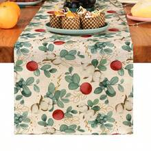 1pc Christmas Tree & Snowflake Leaf Print Table Runner, Holiday/Party/Birthday/Dinner Table Decor, Suitable For Festival, Kitchen, Dining Room, Home Decoration, All Seasons - Multicolor - View 15