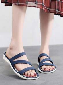 Summer New Soft Bottom Slippers Women Ins Style Slip-On Slippers, Fashion Beach Shoes Non-Slip Casual Sandals, Influencer Same Style For Beach, Pool Party, Beach, Vacation (Suggest Ordering One Size Up)