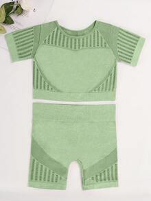 Women Sports Bra And Panty Sets - Green - View 5