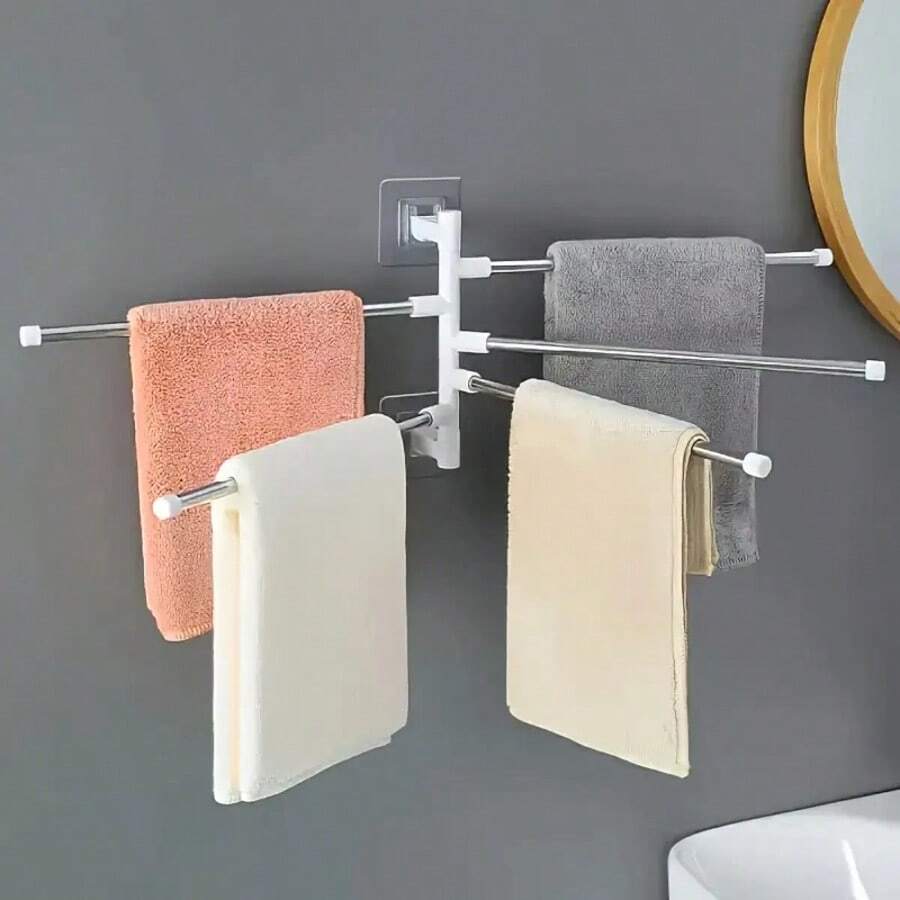 Rotating Towel Rack, Bathroom, No Punching, Hanging Towel Rack, Cool ...
