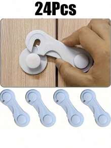 4/12 White Cabinet Door Locks - Locks For Drawer, Cupboards, Fridge, Oven, Closet, Pantry - Childproof, Tamper-Proof, Door Latch Locks