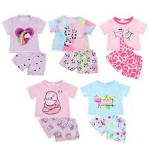 18-Inch Plush Sloth Pattern Doll Outfit Set, Including Top And Shorts, Children's Costume Play Doll, Pretend Play, Holiday/Birthday Gift (Doll Not Included) - Multicolor - View 2