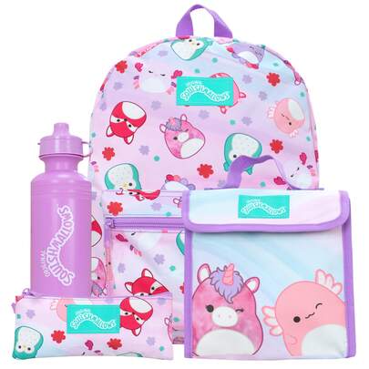 Squishmallows Backpack 4 Piece Set | Unicorn & Axolotl Girls' School Bag, Lunch Bag, Pencil Case & Water Bottle Collection | Kids' Backpacks And Bags | Fast UK Delivery Shipping | Trusted UK Seller | Great Gift For Kids | Perfect For Back To School, Birthdays And Christmas
