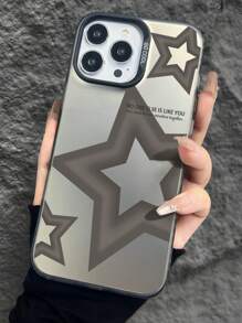 Apple Y2k 1pc Gray Starry Gradient Pattern Phone Case