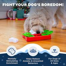 Outward Hound Nina Ottosson Wobble Bowl Dog Game -Interactive Slow Feeder Bowl Dog Game - 假日狗狗積木(紅,白,綠) - 查看 3