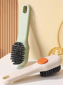Home Multifunctional Liquid Added Shoe Brush, Simple Press Type Clothing Cleaning Brush, Automatic Liquid Washing Shoe Brush, Soft Bristle Shoe Brush - Multifunctional, Smooth, And Harmless Cleaning For Home Laundry! Easy To Clean Multifunctional Shoe Brush With Plastic And Integrated Soap Dispenser