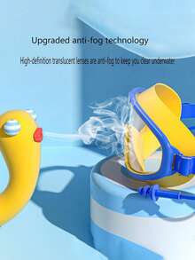 1pc 3-10 Years Old Children Anti-Fog HD Large Frame Swimming Goggles, Waterproof Anti-Fog Transparent And Comfortable Won't Strangle Eyes Swimming Goggles, Silicone Earplugs One-Piece Goggles, Suitable For Children's Swimming And Diving Use