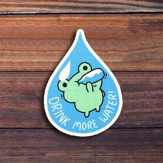 Pegatina de vinilo de 3 pulgadas "Bebe talla grande agua", ideal para recordarte mantenerte hidratado. Perfecto para botellas de agua, equipo de gimnasio, cuadernos y espacios de oficina. Ideal para entusiastas del fitness, estudiantes e individuos comprometidos con la salud. Categorías: Pegatinas motivacionales, pegatinas de salud, pegatinas de bienestar, calcomanías de estilo de vida.