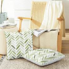 2pcs Arrow Brush Stroke Pattern Pillowcase, Suitable For Sofa, Bed, Farmhouse Decor, Sage Green, Single-Sided Print, Pillow Insert Not Included - Grass Green - View 5