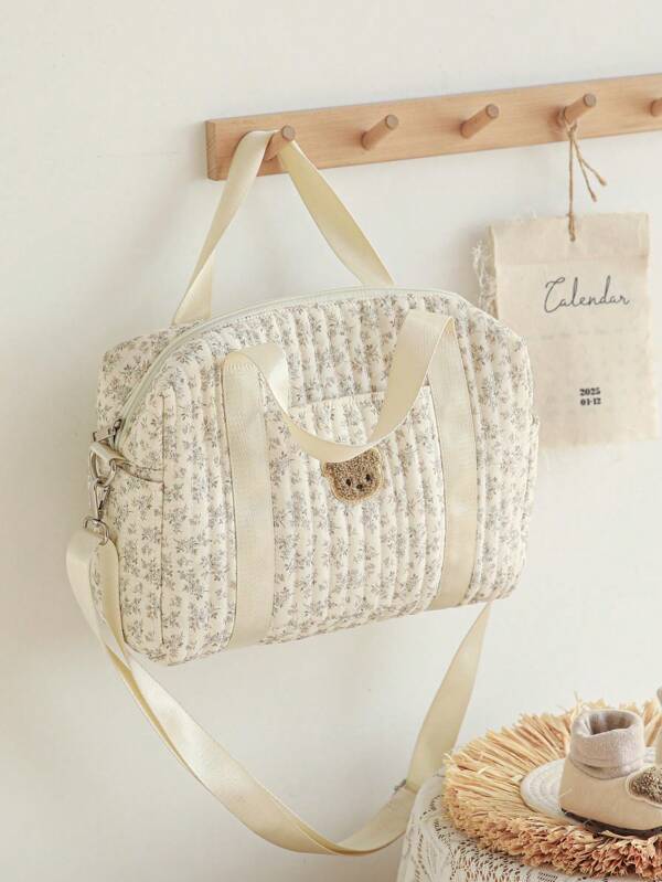 حقيبة كبيرة سعة عشوائية الأزهار الخاصة بالأمهات، حقيبة أم كاجوال