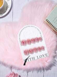 1 pieza Almohadilla de uñas de peluche con forma de corazón de terciopelo sintético - Accesorio de fotografía y exhibición de joyas, decoración de lujo para mesa para arte de uñas y montaje fotográfico, accesorio de arte de uñas | Alfombra de textura esponjosa | Alfombra de textura suave