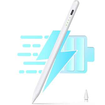 手写笔（1 支），触摸屏手写笔，高精度和高灵敏度，兼容 iPad 第 6 代至第 11 代 - 兼容 2018-2025 年 Apple iPad Pro 11 英寸/12.9 英寸/M4、iPad Air 3/4/5/M2/M3、iPad Mini 5/6 代