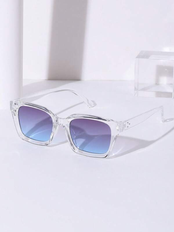 1pc Men Plastic Black Transparent Square Full Frame Tinted Lens Classic Shades Basics Modern Simple Style Fashion Eyeglasses For Daily Life,Business Casual,Partywear,Weekend Outfit,Driving,Golf,Fishing,Festival Outfits Accessories