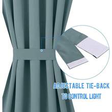 Local Warehouse- Door Curtain Panel, Grey French Door Curtains Blackout Thermal Insulated Curtain Sidelight Privacy For Window/Living Room/Doorways/Classroom (25W By 72L Inches, 1 Panel) - Greyish Blue - 查看 3