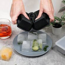 Strumento creativo per cubetti di ghiaccio, in silicone morbido e facile da staccare, stampo per cubetti di ghiaccio quadrati a 6 celle, vassoio per ghiaccio a congelamento rapido con coperchio, stampo in silicone per cubetti di ghiaccio per cocktail e whisky, stampo per cubetti di ghiaccio rotondi con coperchio per un facile rilascio