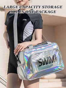 1 件全息防水干湿分离斜跨单肩包，短途旅行/海滩/健身房用手提包 - 彩色 - 查看 9