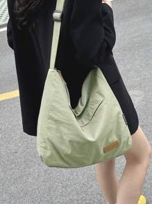 Bolso bandolera minimalista y casual de unicolor unisex con correa ajustable, ligero y portátil para universidad/aula, para chica, adolescente, chico y adolescente. Bolso bandolera de unicolor casual de nailon, bolso de hombro literario para la escuela, el trabajo, los viajes y la bolsa escolar