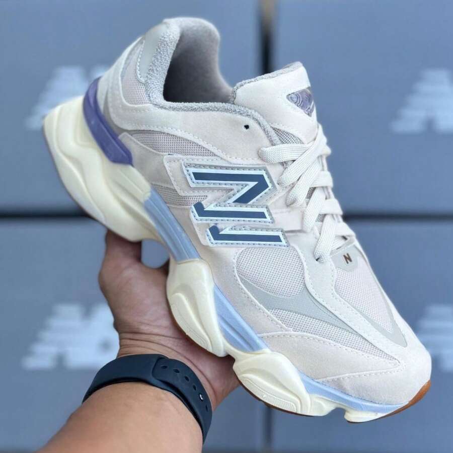 Women's Chunky Sneakers 9060 Lightweight And Soft Cushioning - 脫脂霜 - 查看 1