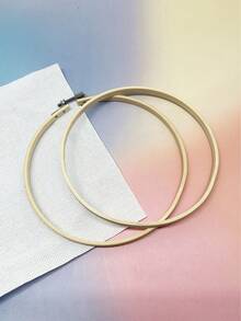 Adjustable Round Bamboo Embroidery Hoop, Double Circle Decorative Bamboo Embroidery Frame, Wooden Craft Embroidery Hoops For DIY Cross Stitch, Sewing Tools, Multiple Sizes - Apricot - View 1