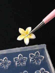 FULL BEAUTY 花朵美甲模板硅胶雕刻模具鸡蛋花、缅栀子花、樱花、夏威夷芙蓉花图案设计盛开花朵浮雕美甲模具美甲艺术工具美甲用品饰品装饰