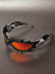 1pc Chinese Dragon Shaped Sacrificial Festival Dragon Horn Auspicious Ornament, Original Designer DELON Liyao Unique Sci-Fi Personalized Decorative Glasses, 3D Printed Geometric Layered Cyberpunk Style Glasses (This Model Has Been Registered With The EU Design Patent) - Cyberpunk Flame Horns - View 21