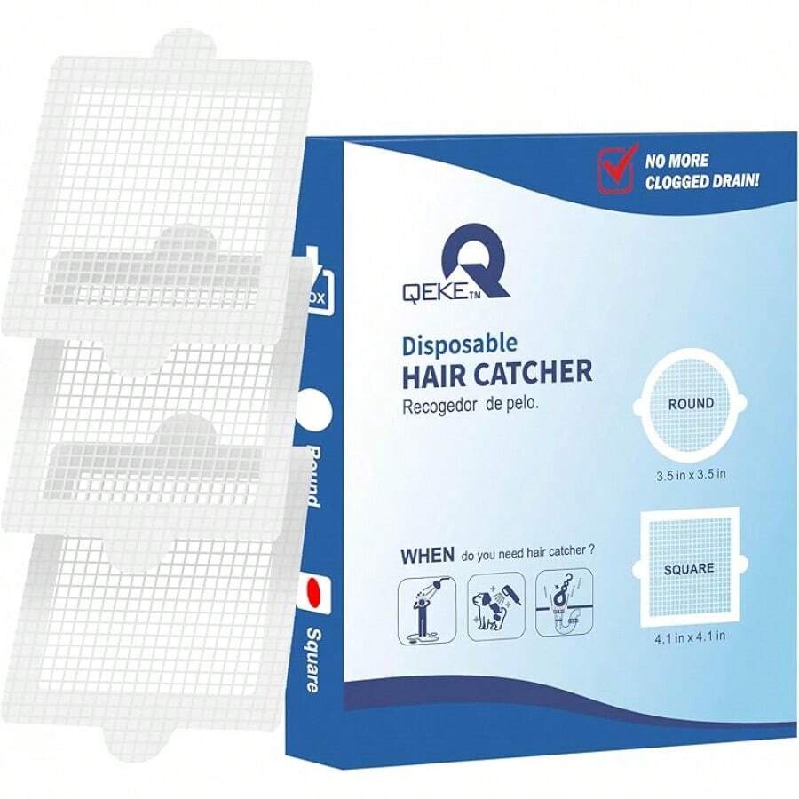 Disposable Hair Catcher Shower Drain Mesh Stickers, Hair Catchers Shower, 25 Pack, 3.5 Inch - Round - 4.1吋-25個裝 - 查看 1