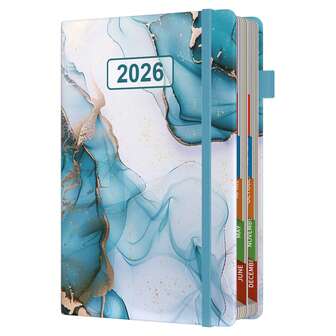 Sailingvan 1pc Diary 2026 Page A Day A5, From January 2026 To December 2026, Appointment Book With Monthly View, Banded Elastic Closure, Pen Loop, Colourful Tabs, Inner Pocket, A5 (5.7" X 8.3")