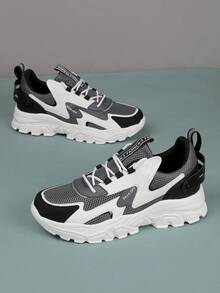 2025 New Spring/Autumn Men's Casual Sports Running Shoes, Fashionable Sneakers, Versatile Ins Style - Dark Grey - View 3