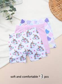 3pcs Kids' Soft Breathable Lightweight Summer Printed Undershorts, Versatile All-Match