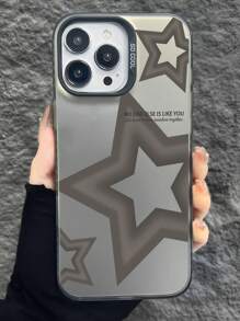Apple Y2k 1pc Gray Starry Gradient Pattern Phone Case