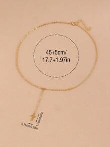 1pc Elegant Cross & Heart Decor Y-Necklace, Women's Everyday, Date, Party Accessory
