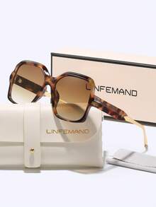 LINFEMAND 几何渐变装饰时尚女士眼镜，适合化妆舞会、海滩、节日礼物 - 彩色 - 查看 2